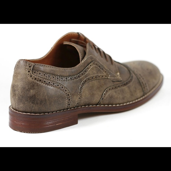 Ferro Aldo Brown lace up wingtip Oxford Dress shoe - Picture 5 of 6